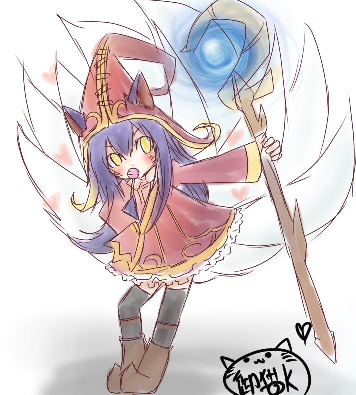 ahri and lulu (league of legends) drawn by neko_baby