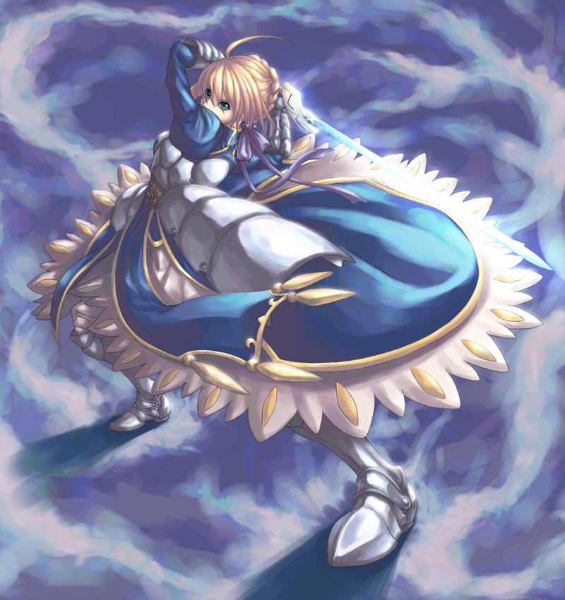 artoria pendragon and saber (fate and 1 more) drawn by teku_(2nd_escape)