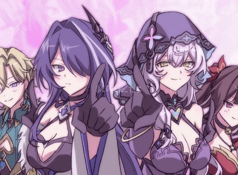 acheron, sparkle, aventurine, and black swan (honkai and 1 more) drawn by l0ver_t_t