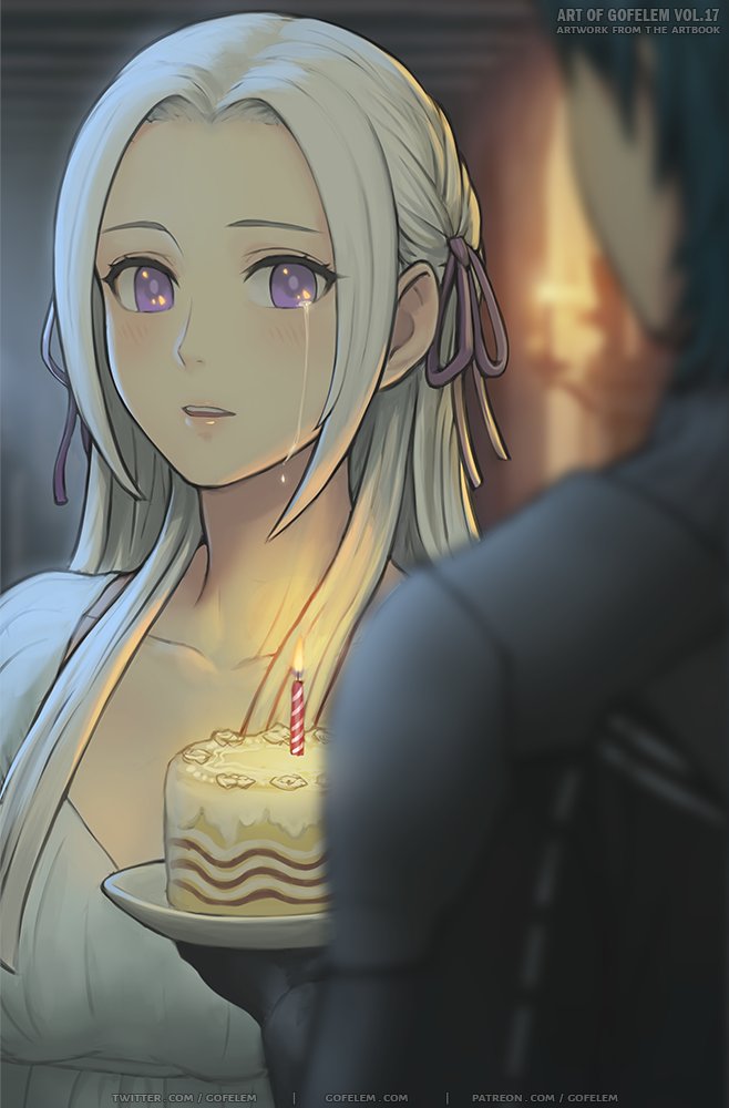 edelgard von hresvelg and male byleth (fire emblem and 1 more) drawn by gofelem