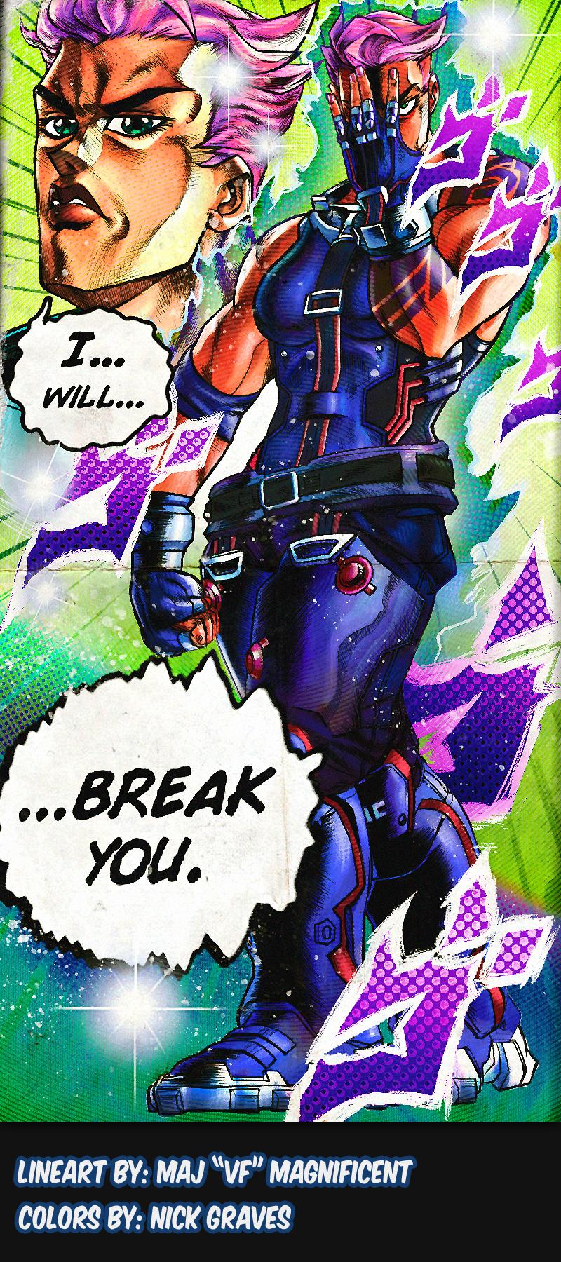 zarya (jojo no kimyou na bouken and 2 more) drawn by maj_vf_magnificent and nick_graves