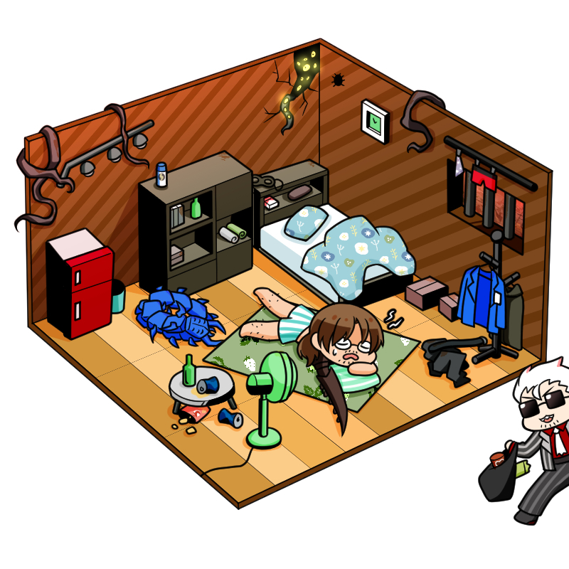 gregor, shock centipede, faelantern, and angbo (indie virtual youtuber and 2 more) drawn by pa_rsnip