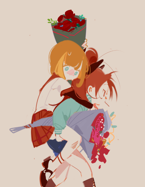sakura kyoko and haruna konomi (mahou shoujo madoka magica and 1 more) drawn by she_li_(lynxm)