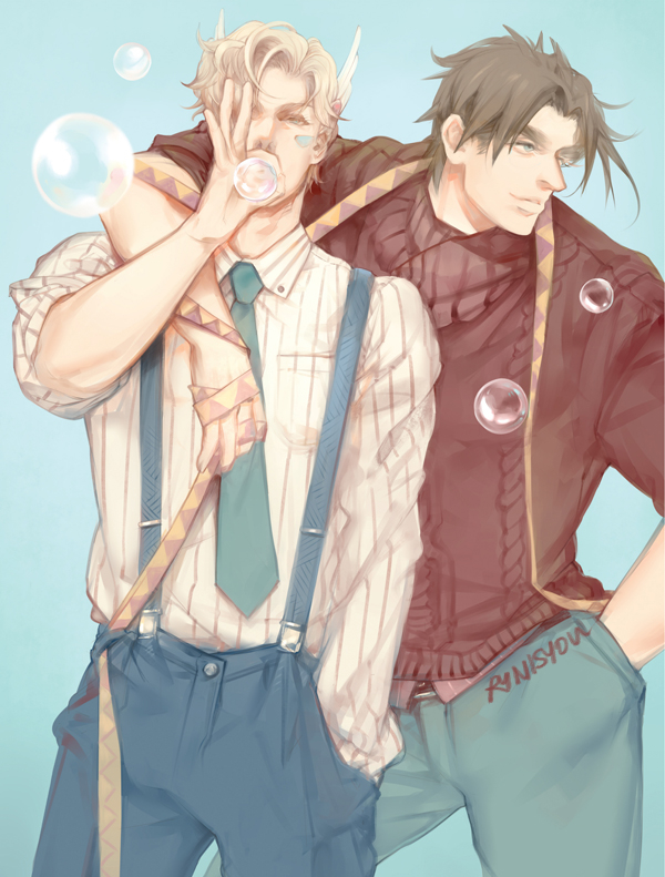 joseph joestar and caesar anthonio zeppeli (jojo no kimyou na bouken and 1 more) drawn by rynisyou