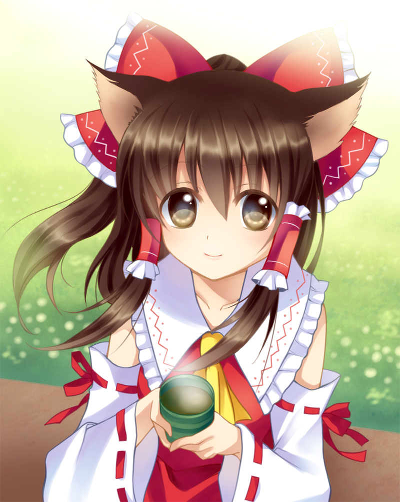 hakurei reimu (touhou) drawn by mauve and misa_(little_yoko)