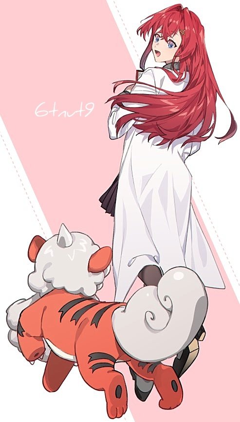 ange katrina and hisuian growlithe (pokemon and 1 more) drawn by 6tnut9
