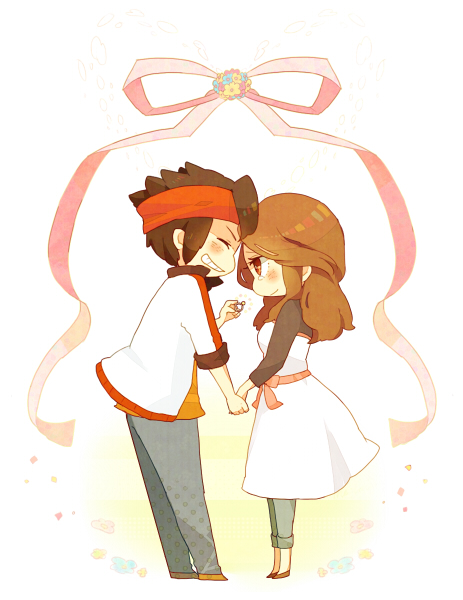 endou mamoru and raimon natsumi (inazuma eleven and 1 more) drawn by noco-noco-noco