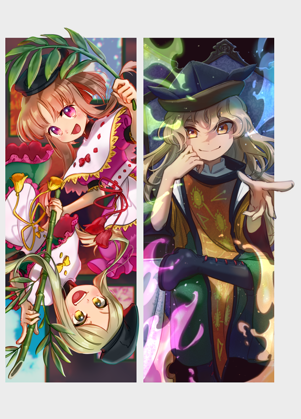 matara okina, nishida satono, and teireida mai (touhou and 1 more) drawn by ukata