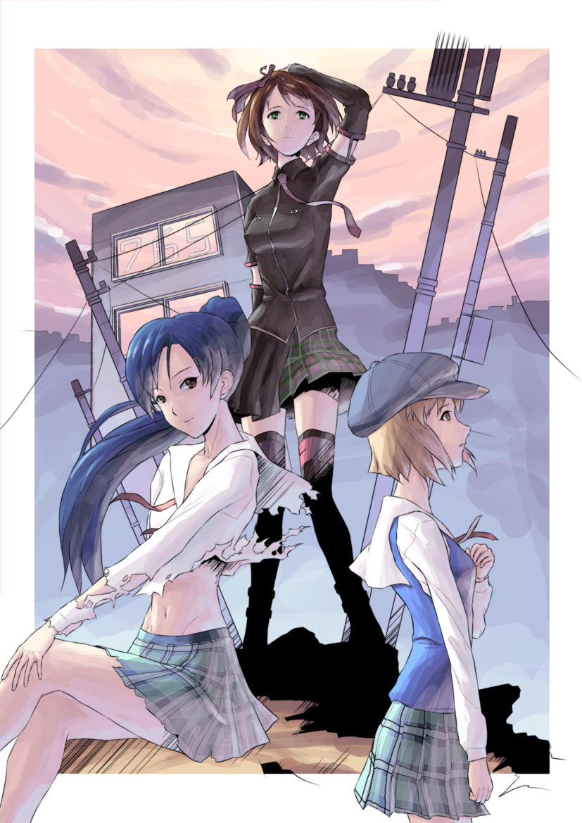 kisaragi chihaya, amami haruka, and hagiwara yukiho (idolmaster and 1 more) drawn by tanaka_hajime_(artist)