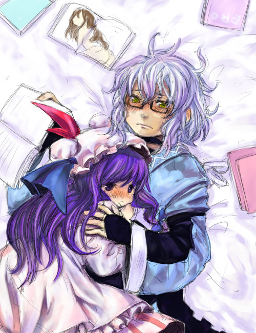 patchouli knowledge and morichika rinnosuke (touhou) drawn by ono_mochiko