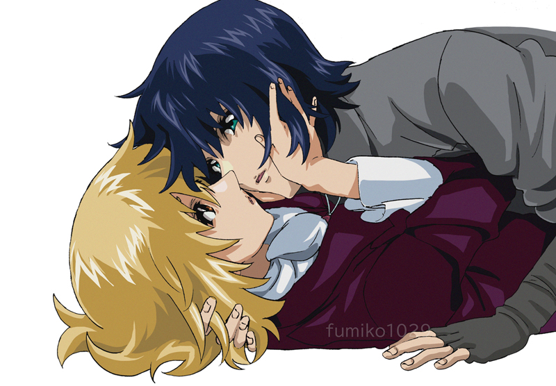 cagalli yula athha and athrun zala (gundam and 2 more) drawn by fumiko_(mesushi)