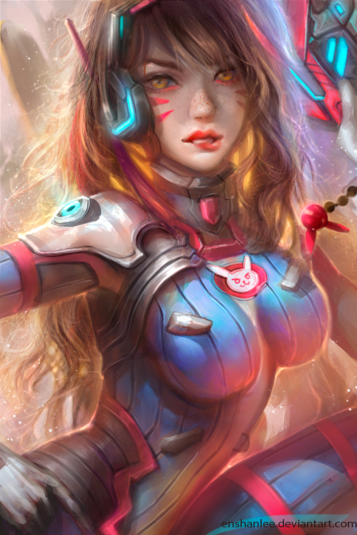 d.va (overwatch and 1 more) drawn by enshanlee