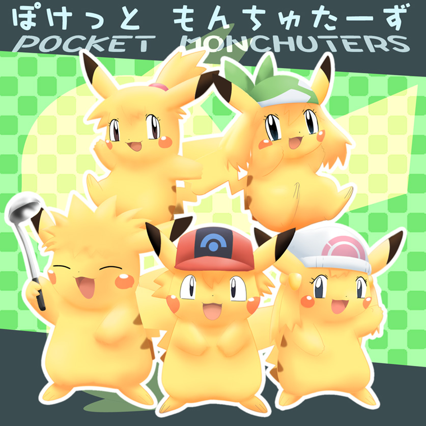 pikachu, dawn, may, ash ketchum, misty, and 1 more (pokemon and 2 more) drawn by pemyu