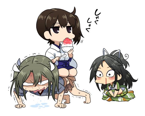 kaga, zuikaku, and katsuragi (kantai collection) drawn by sumeragi_hamao