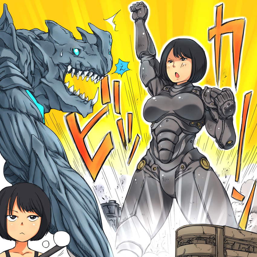 mako mori and otachi (ultra series and 2 more) drawn by hataraki_ari