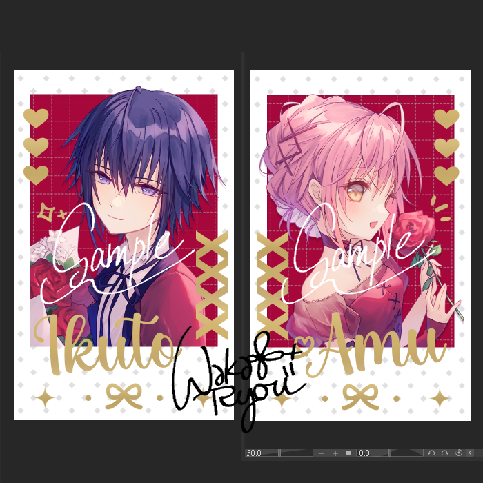hinamori amu and tsukiyomi ikuto (shugo chara!) drawn by waka_ryou