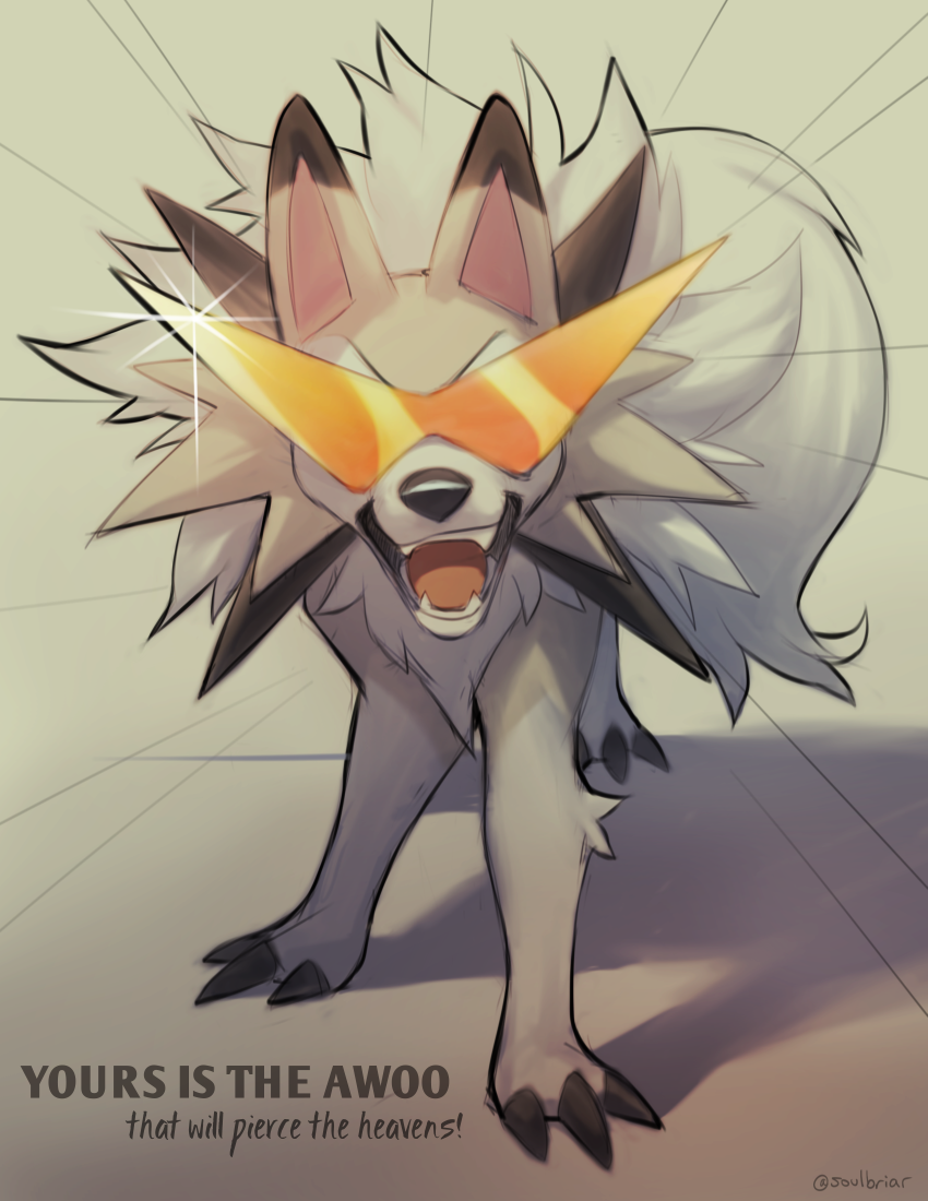 lycanroc (pokemon and 1 more) drawn by falvie