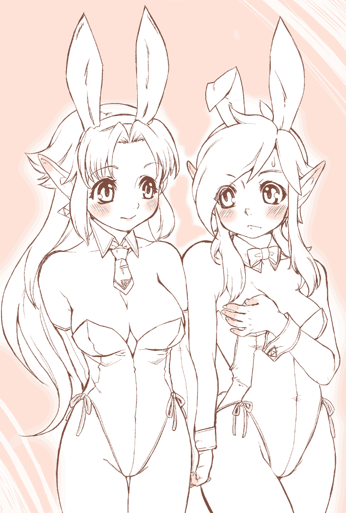 link and princess zelda (the legend of zelda) drawn by yajiro_masaru