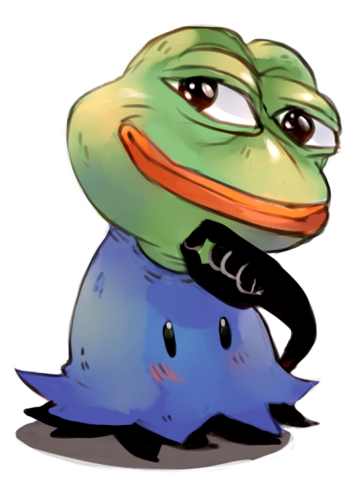 mimikyu and pepe the frog (pokemon and 1 more) drawn by sui_(suizilla)