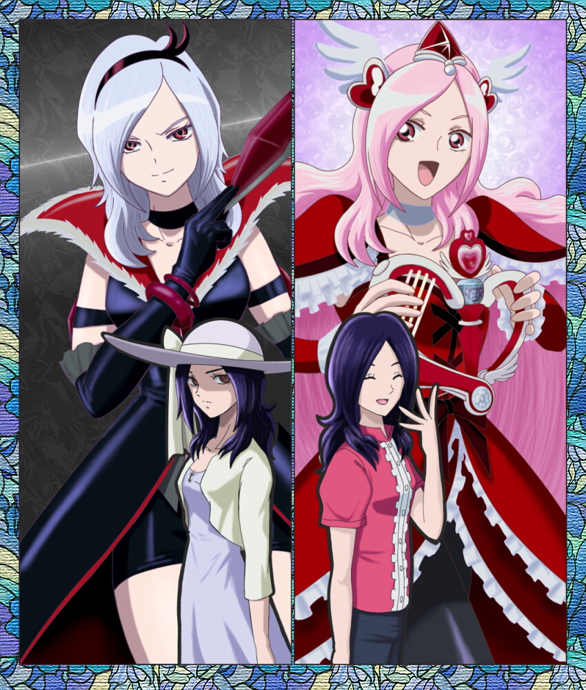 higashi setsuna, eas, and cure passion (precure and 1 more) drawn by moritakusan