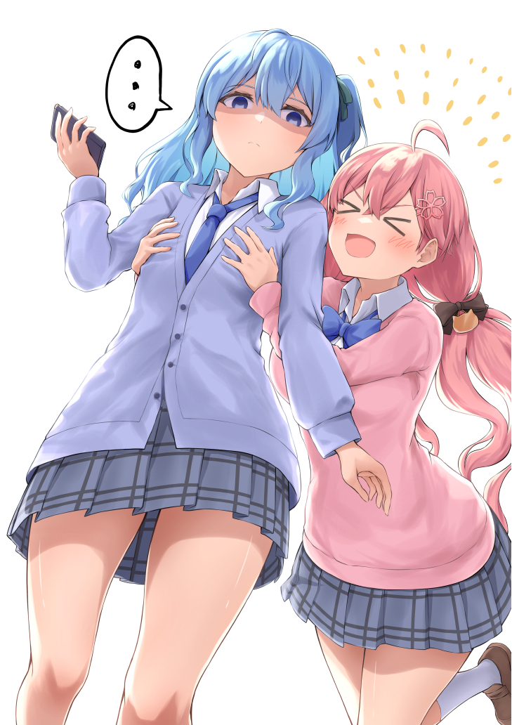 hoshimachi suisei and sakura miko (hololive and 1 more) drawn by yatsukishiro