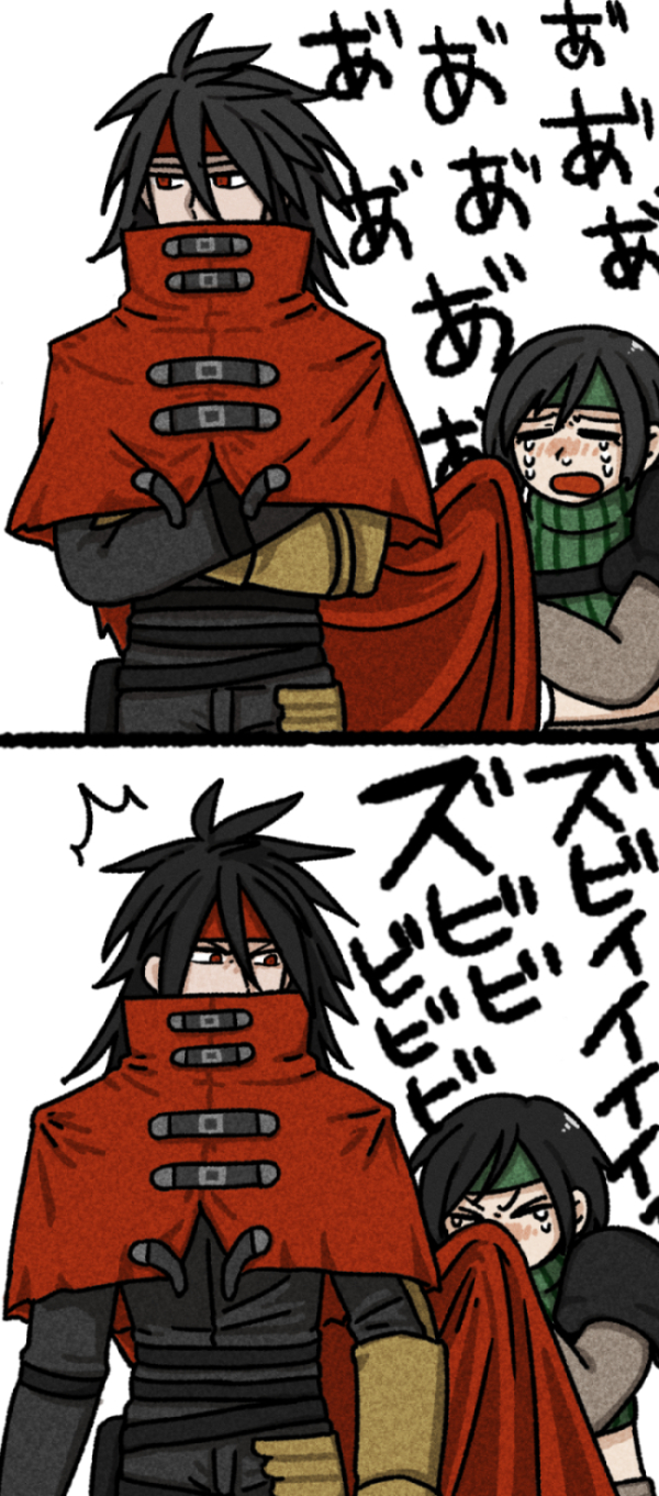 yuffie kisaragi and vincent valentine (final fantasy and 3 more) drawn by s_m_man
