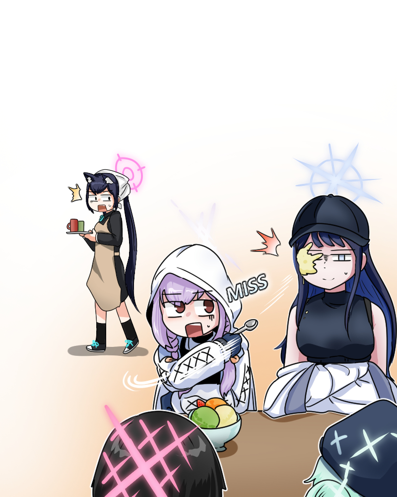 saori, serika, atsuko, hiyori, and misaki (blue archive) drawn by c/h