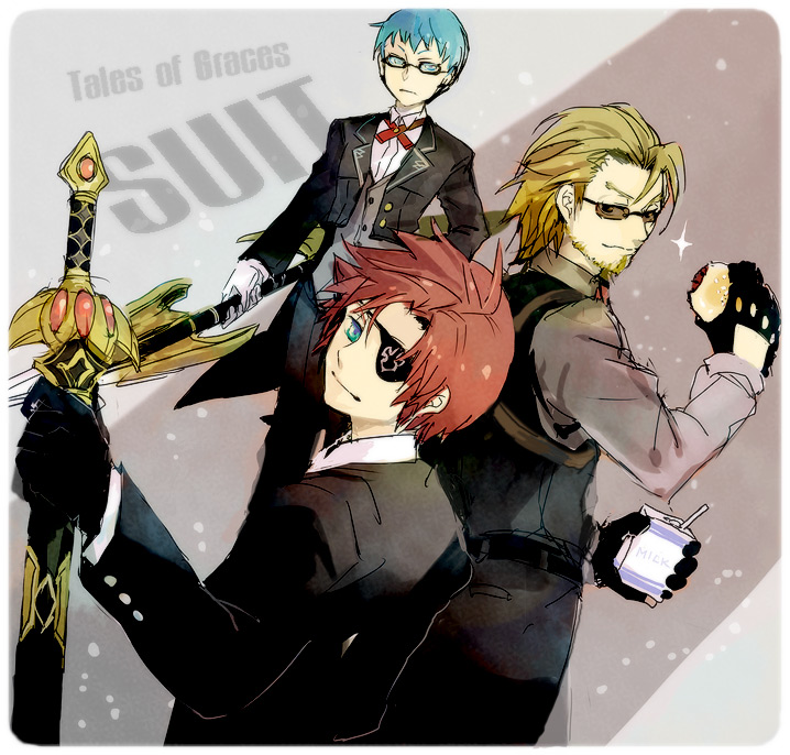 asbel lhant, hubert ozwell, and malik caesars (tales of and 1 more) drawn by koku_666