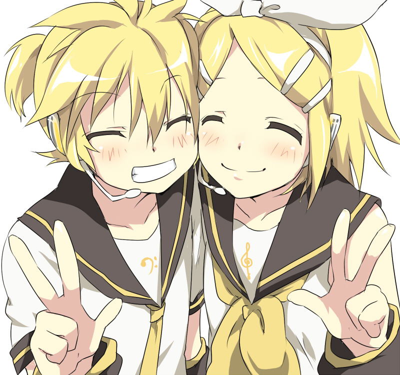 kagamine rin and kagamine len (vocaloid) drawn by maruki_(punchiki)