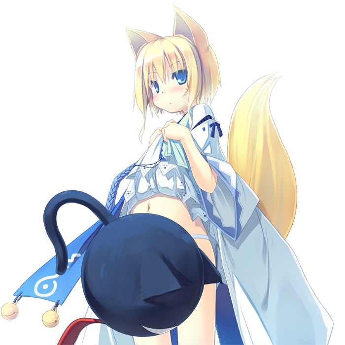 shiratama kitsune and kuroino (original) drawn by poco_(asahi_age)