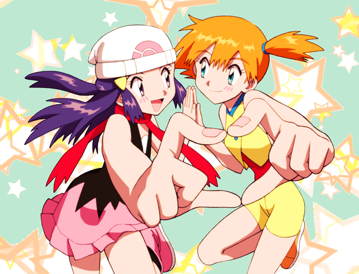 dawn and misty (pokemon and 2 more) drawn by deki-ai
