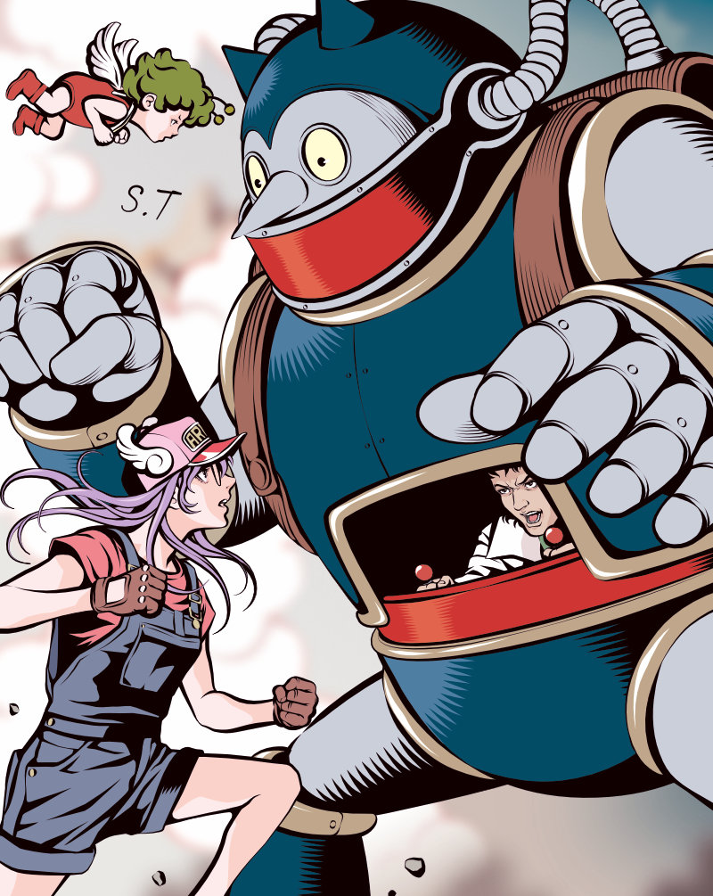 norimaki arale, norimaki gajira, caramel man 001, and dr. mashirito (dr. slump) drawn by takanashi_shin