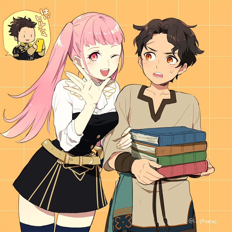 hilda valentine goneril, claude von riegan, and cyril (fire emblem and 1 more) drawn by guttary