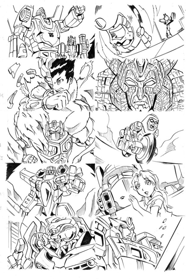 optimus prime, starscream, bumblebee, ultra magnus, drift, and 7 more (transformers and 11 more) drawn by kamizono_(spookyhouse)