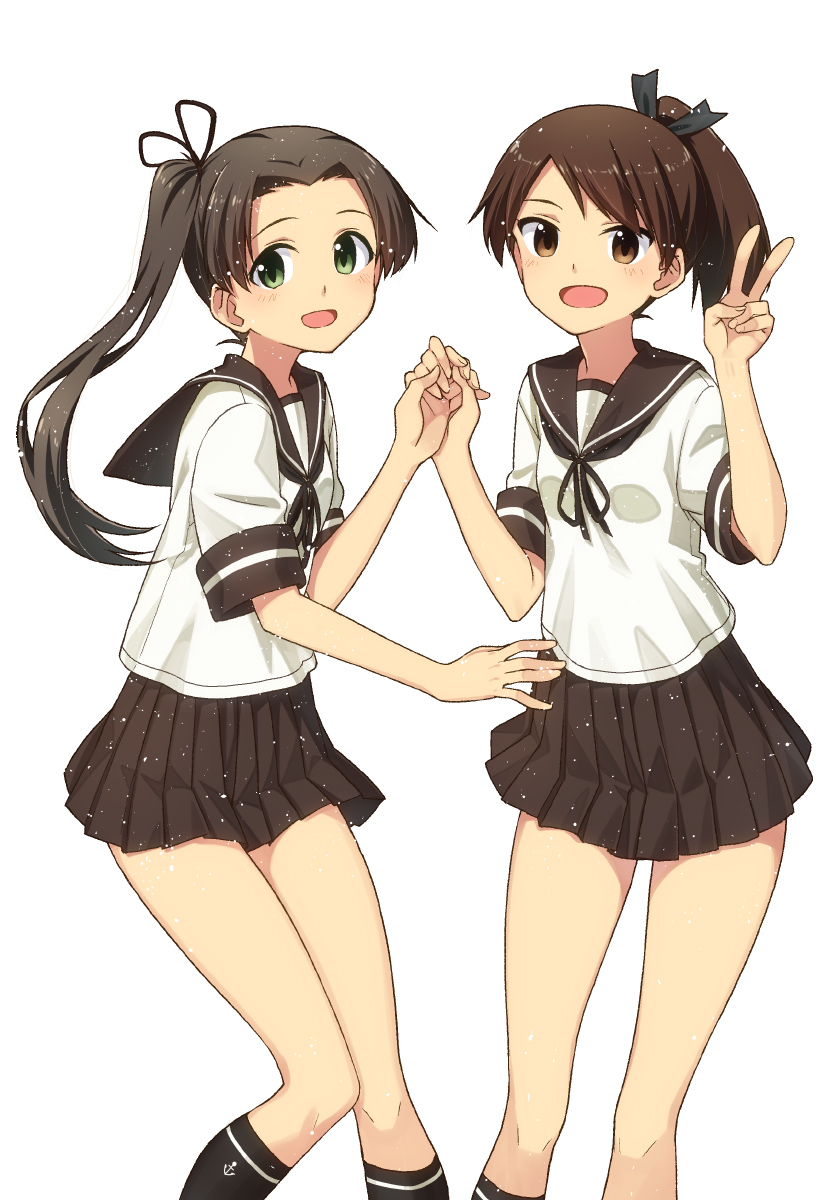 shikinami and ayanami (kantai collection) drawn by hakui_ami