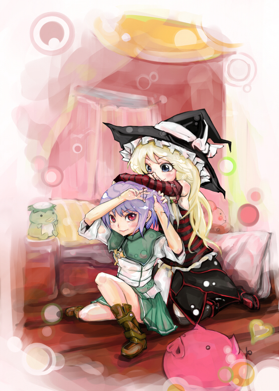 kirisame marisa and kawashiro nitori (touhou) drawn by kaoru_(pixiv)