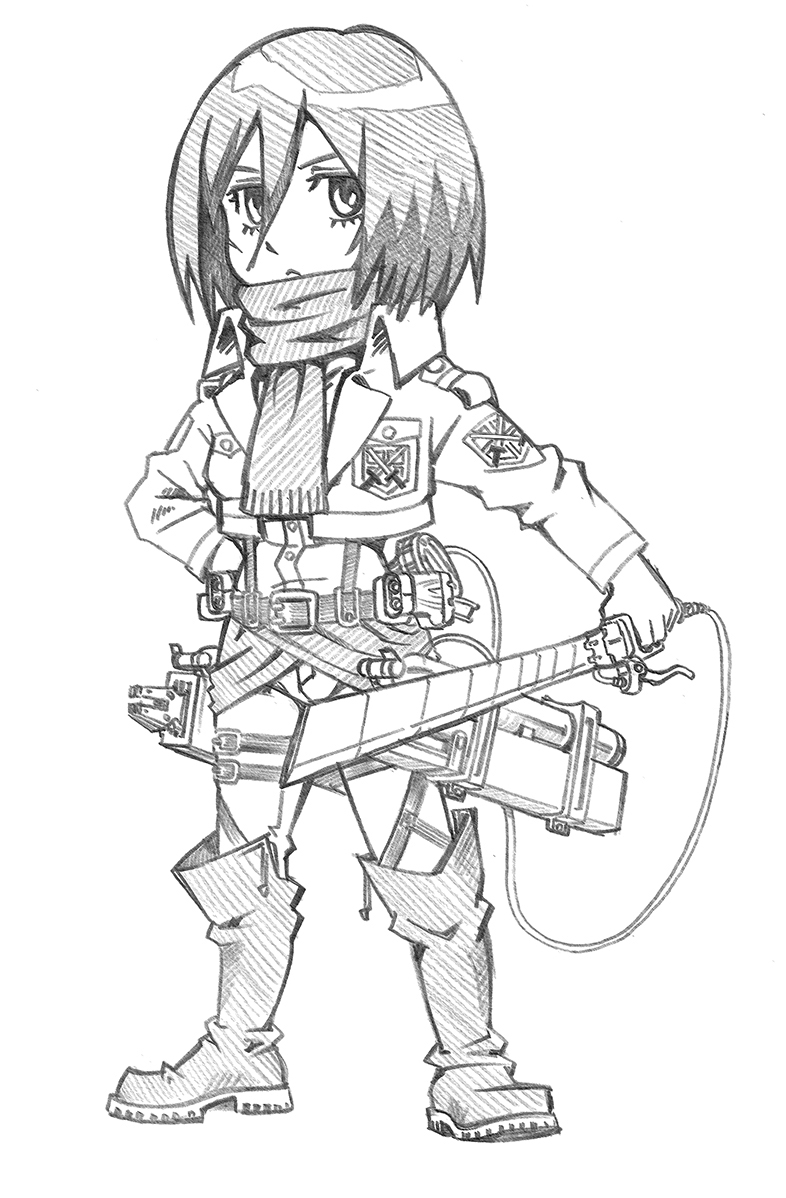 mikasa ackerman (shingeki no kyojin) drawn by bbb_(friskuser)