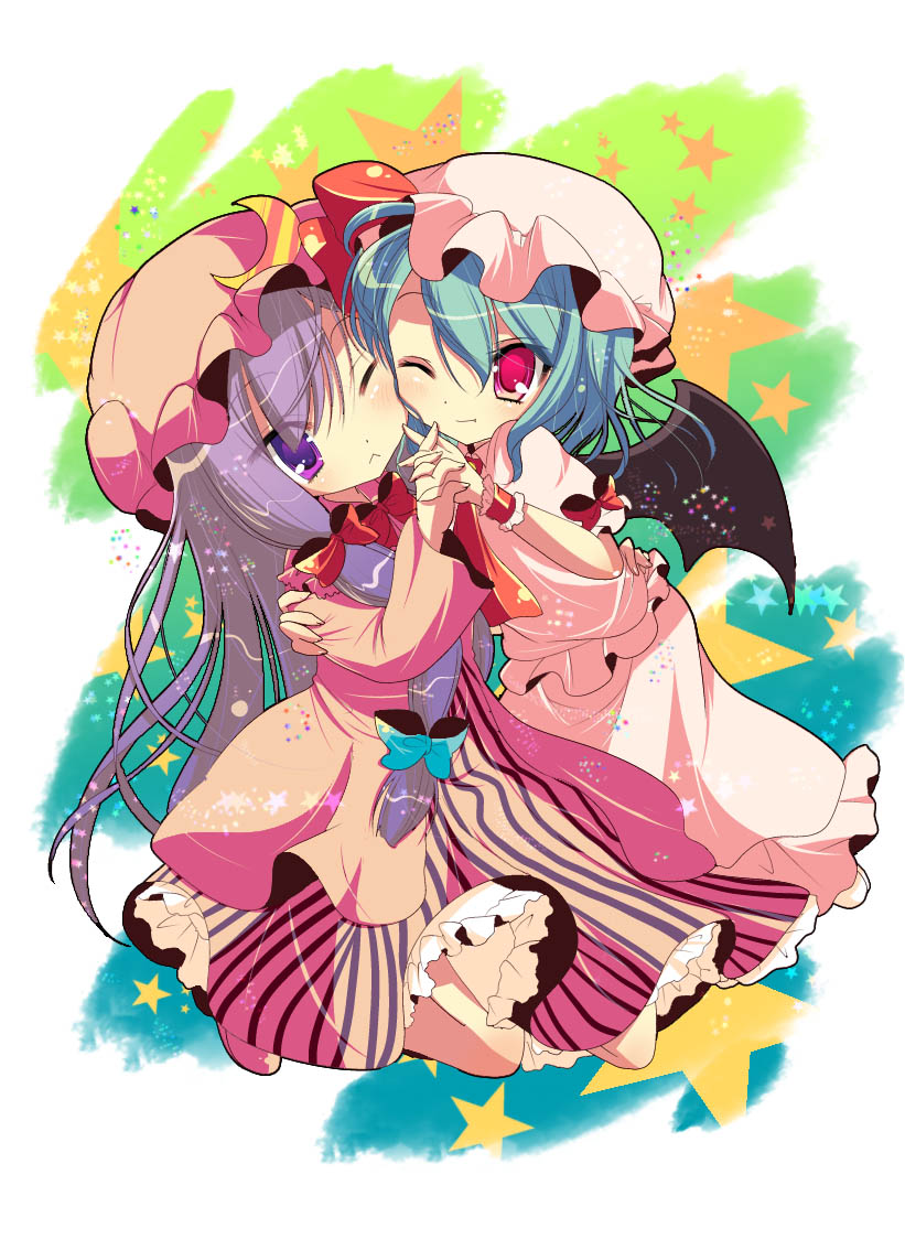remilia scarlet and patchouli knowledge (touhou) drawn by shiwasu_horio