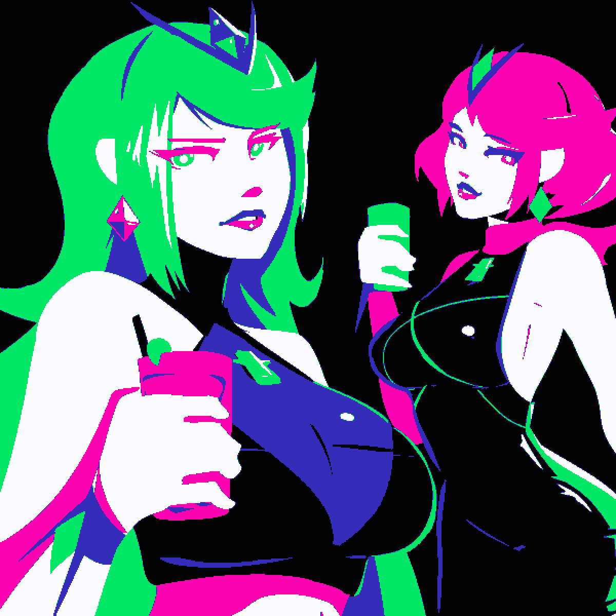 pyra, mythra, and pneuma (xenoblade chronicles and 1 more) drawn by yan_(nucleose)