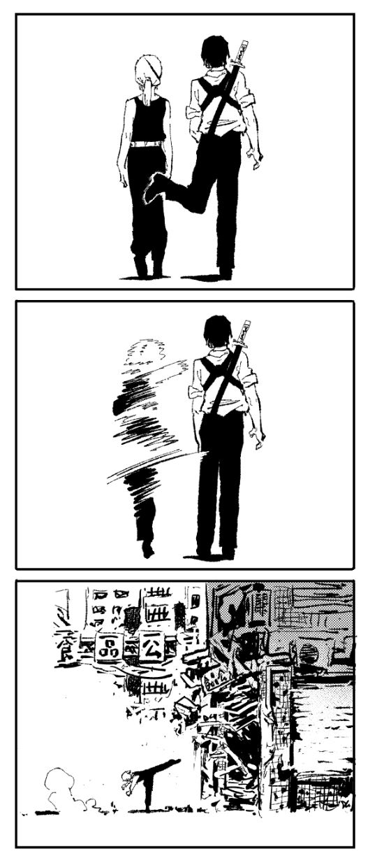 quanxi and kishibe (chainsaw man and 1 more) drawn by ireading