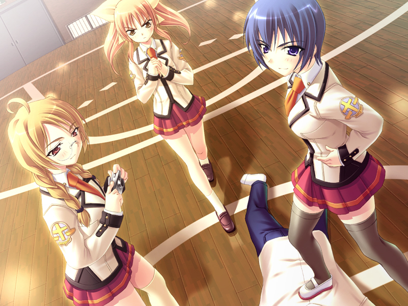 kadena hisumi, midoubashi jun, and amanose kanon (cool!!) drawn by oohama_akihito