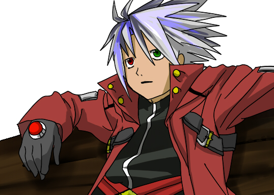 edward elric and ragna the bloodedge (blazblue and 1 more) drawn by 1-gou_(111touban)