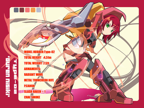 guren and guren mk-ii (code geass) drawn by okiura