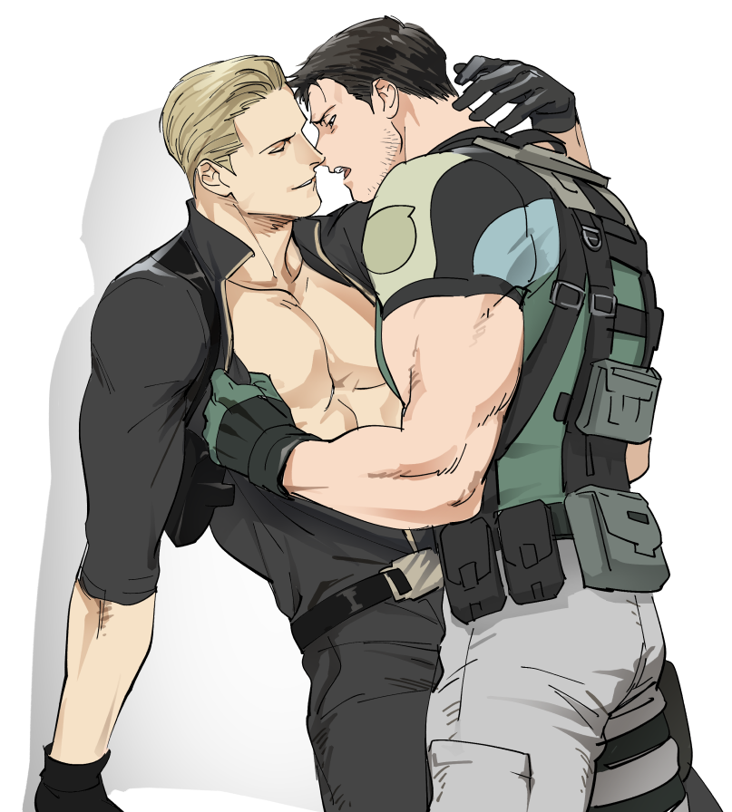 chris redfield and albert wesker (resident evil and 1 more) drawn by tatsumi_(psmhbpiuczn)