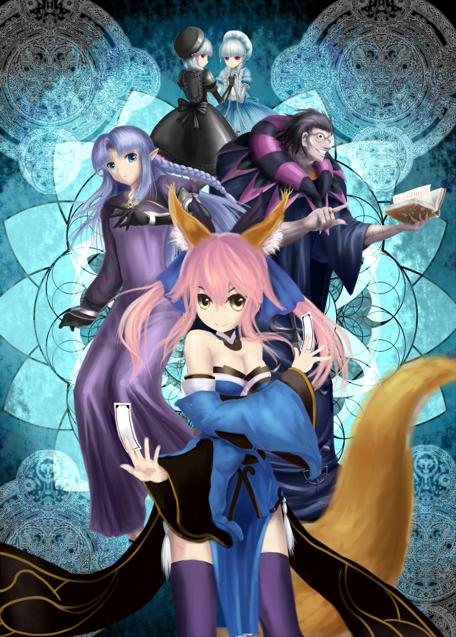 tamamo, tamamo no mae, medea, gilles de rais, nursery rhyme, and 1 more (fate and 3 more) drawn by tsukikanade