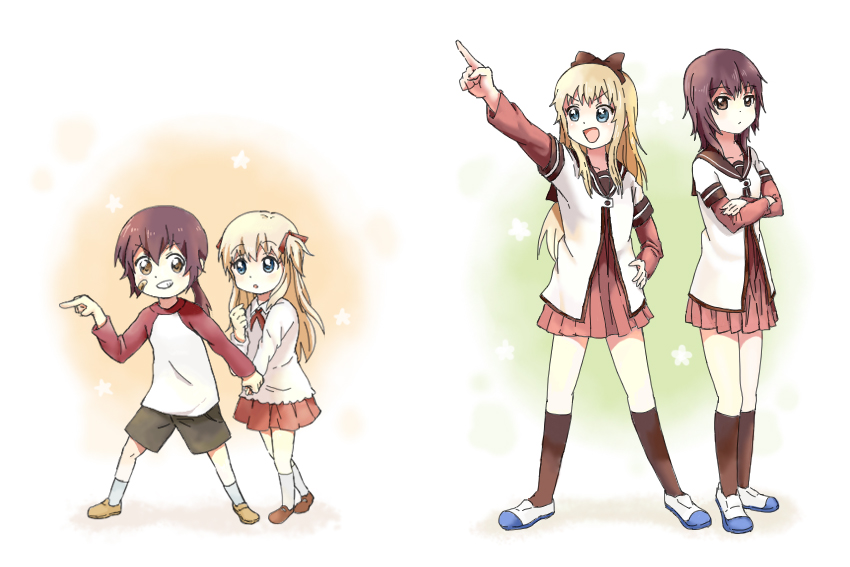 toshinou kyouko and funami yui (yuruyuri) drawn by eagle_(eargle)