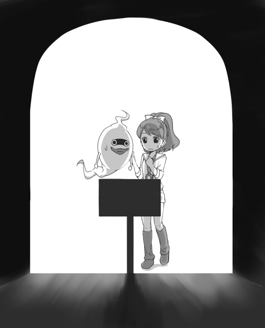 whisper and kodama fumika (youkai watch) drawn by mochiyanagi