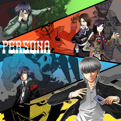 narukami yu, yuuki makoto, thanatos, suou tatsuya, izanagi, and 5 more (persona and 6 more) drawn by kokusuga