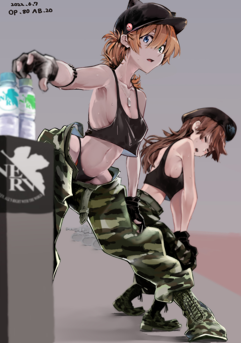 souryuu asuka langley and suzuhara sakura (neon genesis evangelion and 2 more) drawn by yagisawa_teru