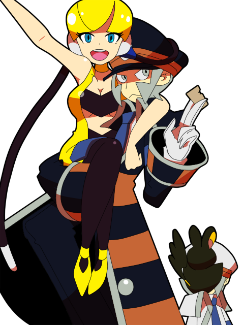 elesa, ingo, emmet, and emolga (pokemon and 1 more) drawn by pmx